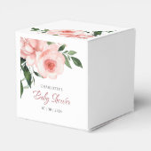 Blush Pink Rose Blumenspülung Baby Dusche Geschenkschachtel (Rückseite)