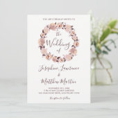 Blush Pink Rose Blumenzeremonie Einladung (Stehend Vorderseite)