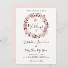 Blush Pink Rose Blumenzeremonie Einladung