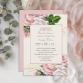 Blush Pink Rose Blütencreme Brautparty Einladung
