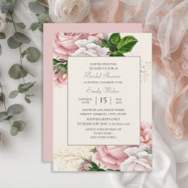 Blush Pink Rose Blütencreme Brautparty Einladung