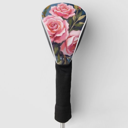 Blush Pink Rose Bouquet Painted Golf Headcover (Vorderseite)