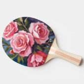 Blush Pink Rose Bouquet Painted Tischtennis Schläger (Seitenansicht)