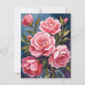 Blush Pink Rose Bouquet Painting Card (Vorderseite)
