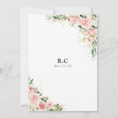 Blush Pink Rose Bridal Dusche Einladung (Rückseite)