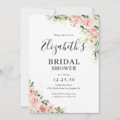 Blush Pink Rose Bridal Dusche Einladung (Vorderseite)
