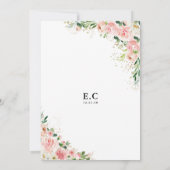 Blush Pink Rose Bridal Dusche Einladung (Rückseite)