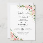 Blush Pink Rose Bridal Dusche Einladung (Vorderseite)