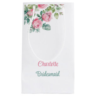 Blush Pink Rose Bridesmaid Bachelorette Floral Kleine Geschenktüte