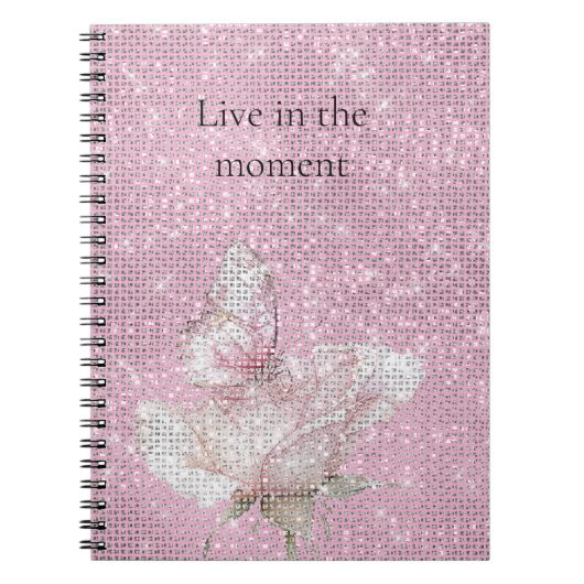 Blush Pink Rose Butterfly Sparkle  Notizblock (Vorderseite)