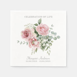 Blush Pink Rose Celebration of Life Serviette