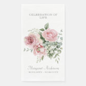 Blush Pink Rose Celebration of Life Serviette (Vorderseite)