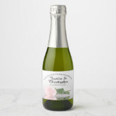 Blush Pink Rose Classy Wedding Danke Mini Schaumweinetikett (Vorderseite)