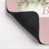 Blush Pink Rose Custom Name Mousepad (Ecke)