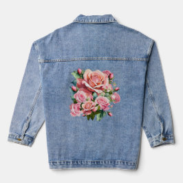 Blush Pink Rose Denim Jacket Jeansjacke