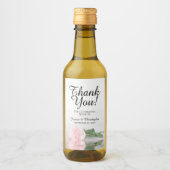 Blush Pink Rose Elegant Wedding Danke Mini Weinetikett (Vorderseite)