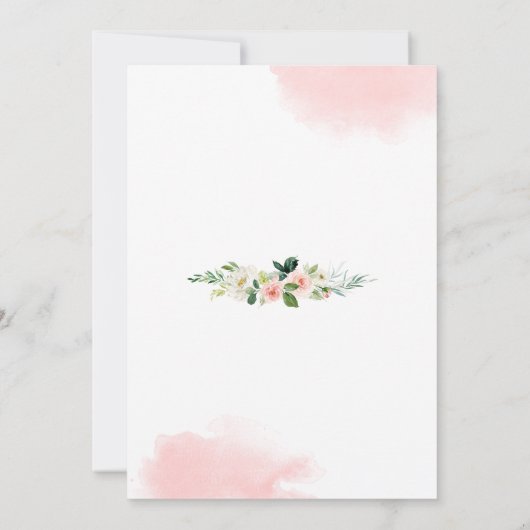 Blush Pink Rose Elephant Baby Dusche Einladung (Rückseite)