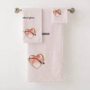 Blush Pink Rose Farbige Sonnenbrille Badhandtuch Set