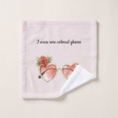 Blush Pink Rose Farbige Sonnenbrille Badhandtuch Set (Waschlappen)