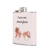 Blush Pink Rose Farbige Sonnenbrille Flachmann (Links)