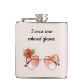 Blush Pink Rose Farbige Sonnenbrille Flachmann (Vorderseite)