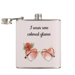 Blush Pink Rose Farbige Sonnenbrille Flachmann