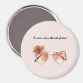 Blush Pink Rose Farbige Sonnenbrille Magnet (Vorderseite/Rückseite)