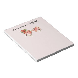 Blush Pink Rose Farbige Sonnenbrille Notizblock