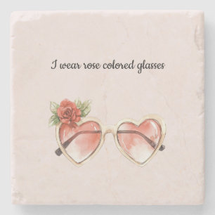 Blush Pink Rose Farbige Sonnenbrille Steinuntersetzer