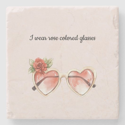 Blush Pink Rose Farbige Sonnenbrille Steinuntersetzer (Vorderseite)