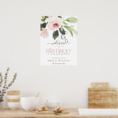 BLUSH PINK ROSE FLORA ERSTE HOLY COMMUNION WILLKOM POSTER (Küche)