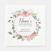 Blush Pink Rose Floral 50. Geburtstag Vielen Dank