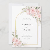 Blush Pink Rose Floral Arch Wedding Save the Date (Vorderseite)