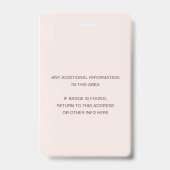 BLUSH PINK ROSE FLORAL BRIDE TRIBE WEDD AUSWEIS (Rückseite)