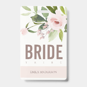 BLUSH PINK ROSE FLORAL BRIDE TRIBE WEDD AUSWEIS