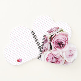Blush Pink Rose Floral Heart Elegant Spiral Notebo Notizblock