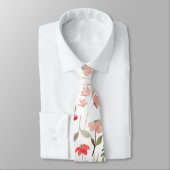 Blush Pink Rose Floral Moderner Chic Neck Tie Krawatte (Gebunden)