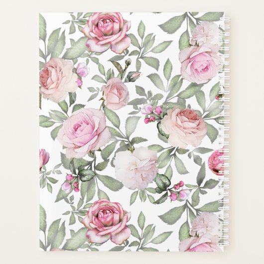Blush Pink Rose Floral Name Plane Planer (Rückseite)