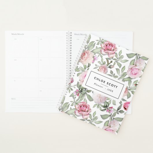 Blush Pink Rose Floral Name Plane Planer (Anzeige)