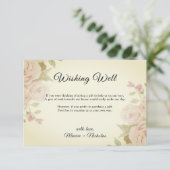 Blush Pink Rose floral Retro Hochzeit wünschend gu Begleitkarte (Stehend Vorderseite)