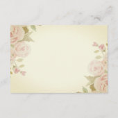 Blush Pink Rose floral Retro Hochzeit wünschend gu Begleitkarte (Rückseite)