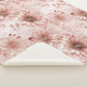 Blush Pink Rose Floral Sherpadecke (3/4)