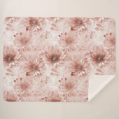Blush Pink Rose Floral Sherpadecke (Vorderseite (Horizontal))