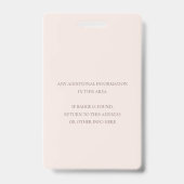 BLUSH PINK ROSE FLORAL VIP JEDE PARTY PASS AUSWEIS (Rückseite)