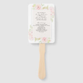 Blush Pink Rose Floral Wasserfarbe Programm Fächer (Vorderseite)