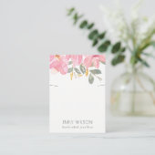 BLUSH PINK ROSE FLORAL WATERCOLOR NECKLACE DISPLAY VISITENKARTE (Stehend Vorderseite)