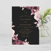 Blush Pink Rose Floral Wedding  Einladung (Stehend Vorderseite)