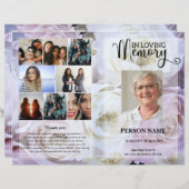 Blush Pink Rose Funeral Program template (Vorne/Hinten)