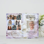 Blush Pink Rose Funeral Program template (Stehend Vorderseite)