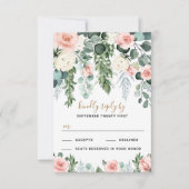 Blush Pink Rose Garden RSVP Karte (Vorderseite)